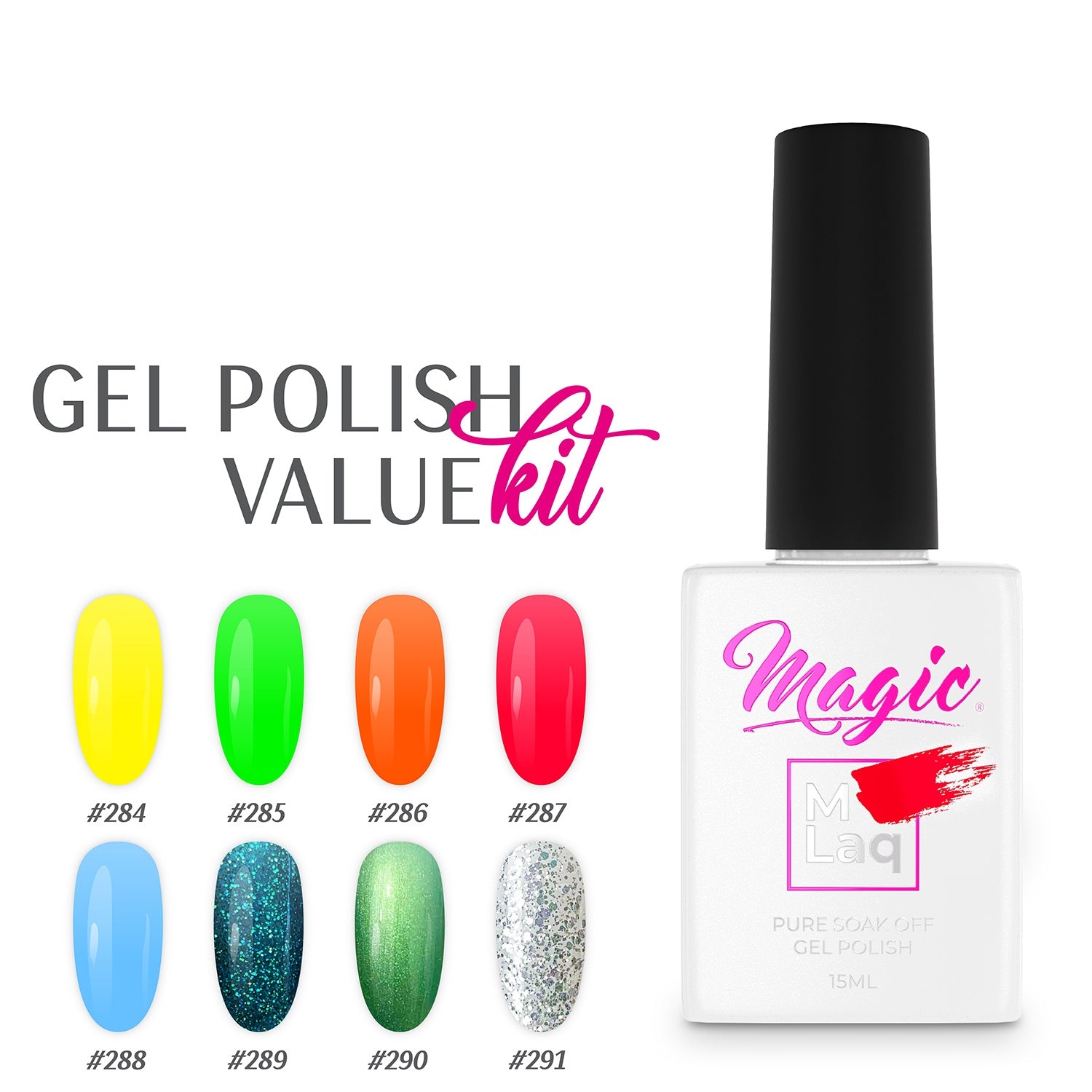 Magic Gel Polish MLaq 15 ml - Neon Green #285