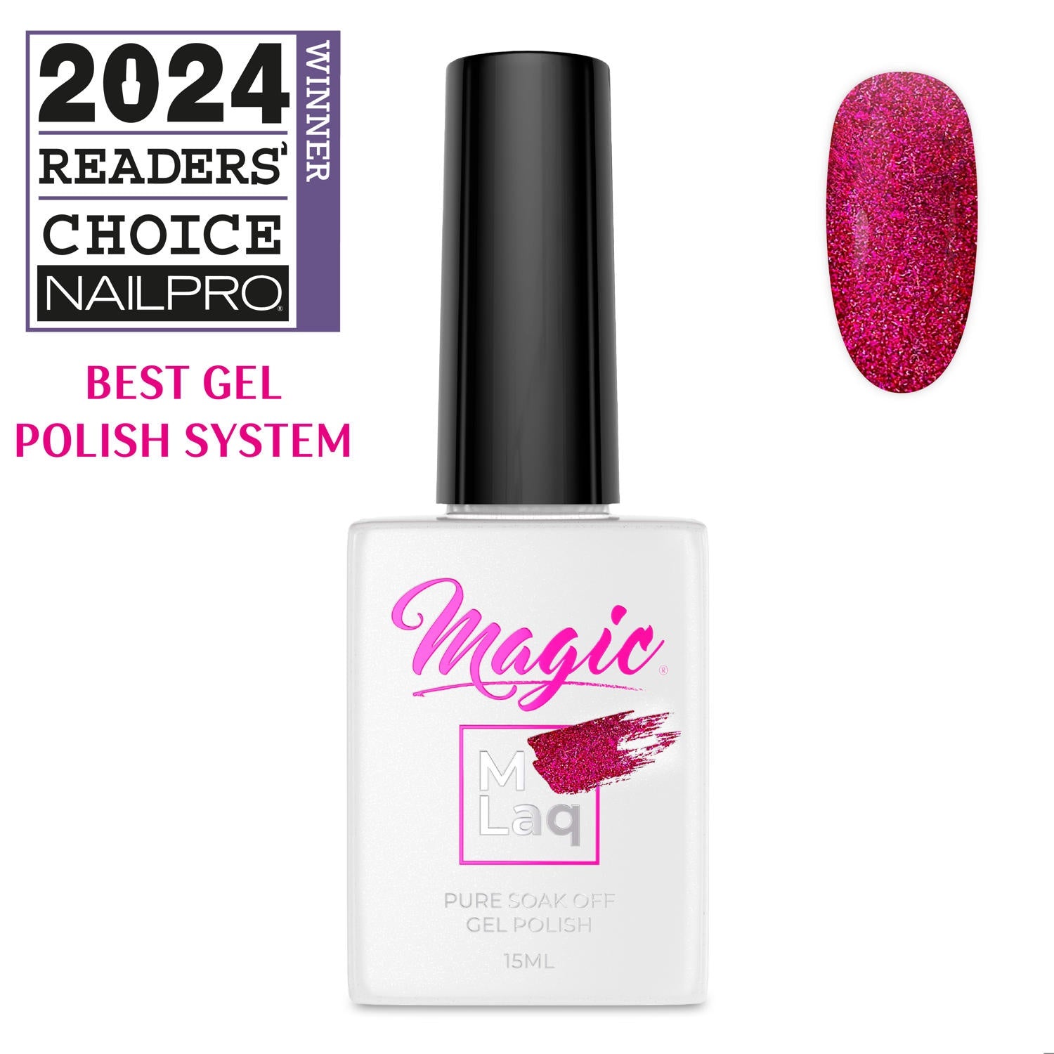 Magic Gel Polish MLaq 15 ml - Magenta Cat Eye #367