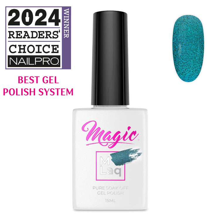 Magic Gel Polish MLaq 15 ml - Teal Cat Eye #370