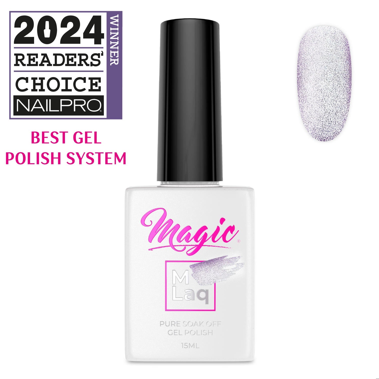 Magic Gel Polish MLaq 15 ml - Lilac Cat Eye #375