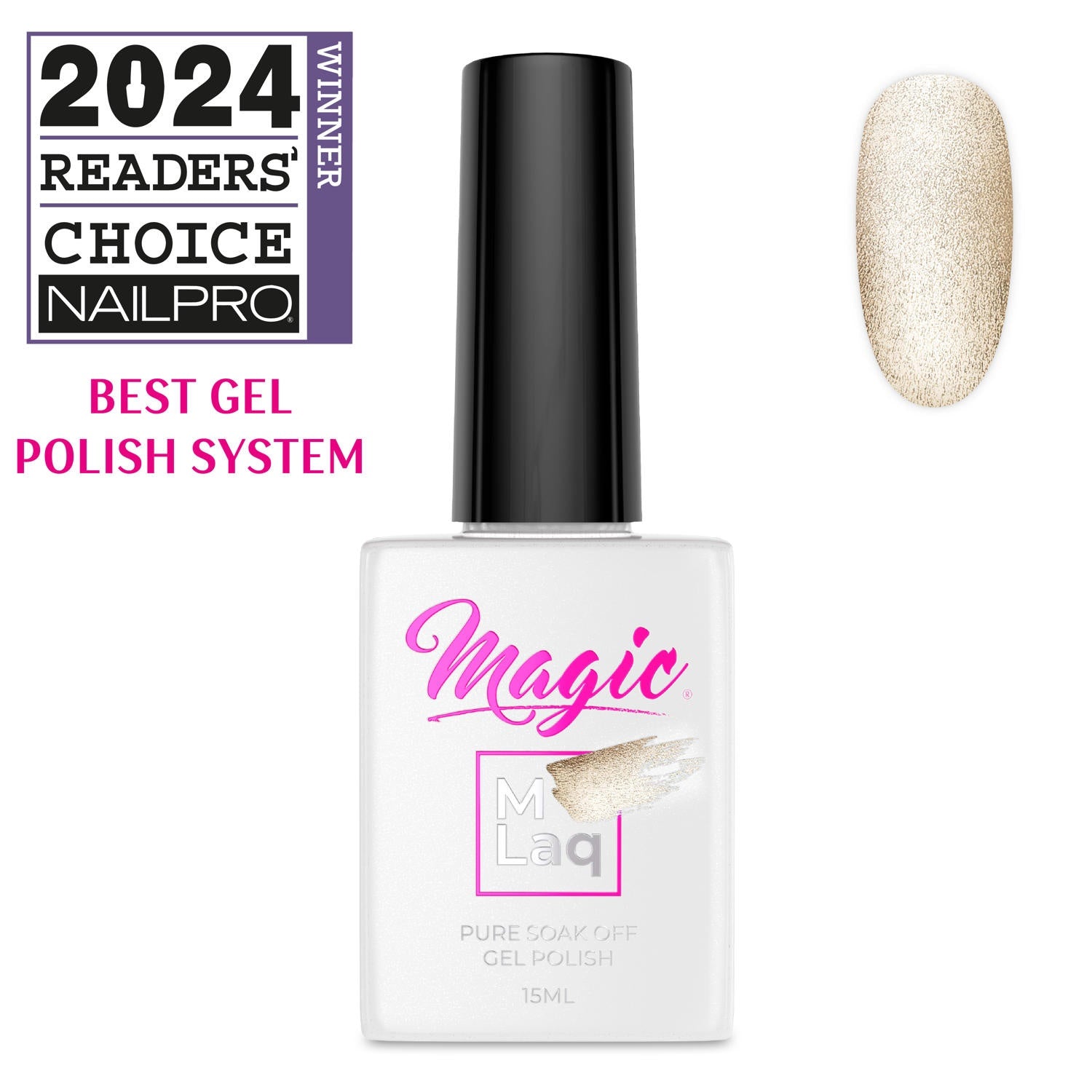 Magic Gel Polish MLaq 15 ml - Golden Cat Eye #378