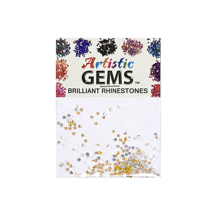 Artistic Gems Round Rhinestone 144ct - Gold 00103
