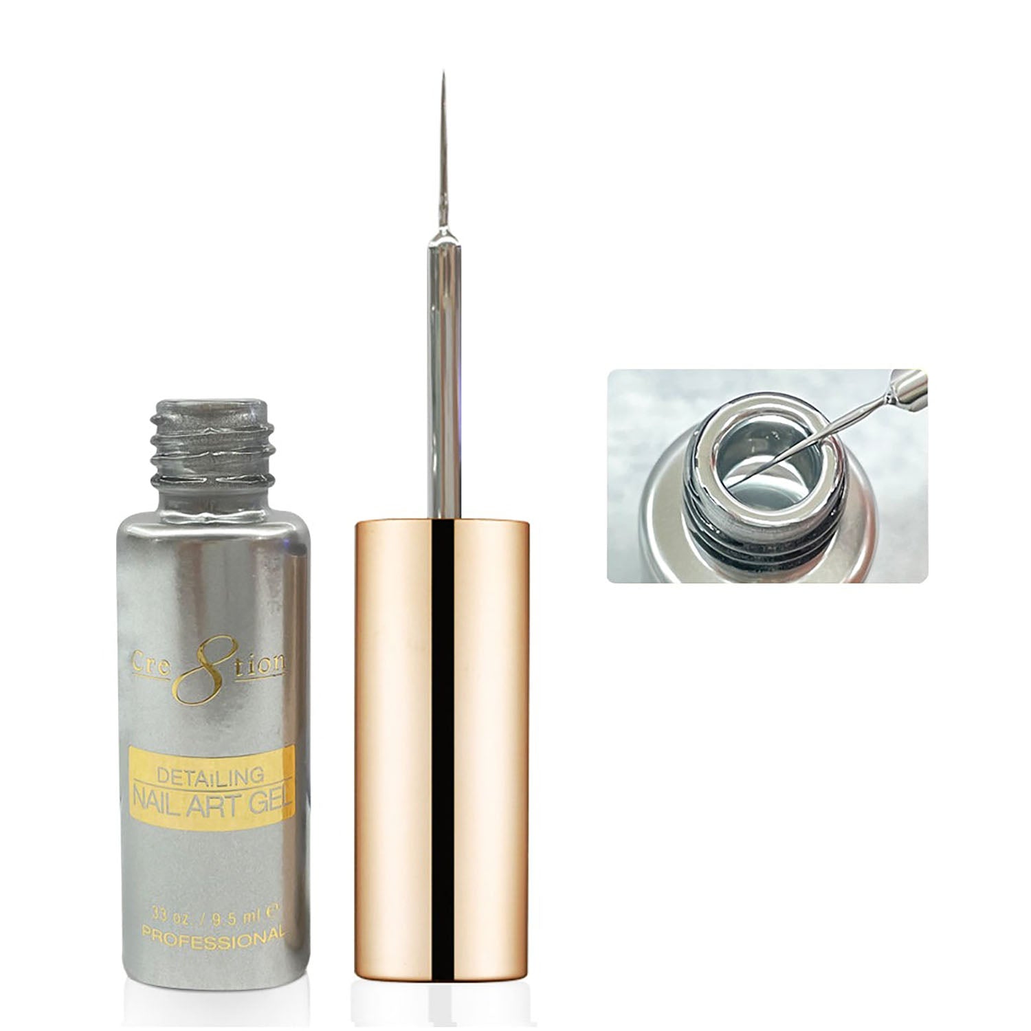 Cre8tion Detailing Gel Silver Mirror Chrome 0.33 oz 08317