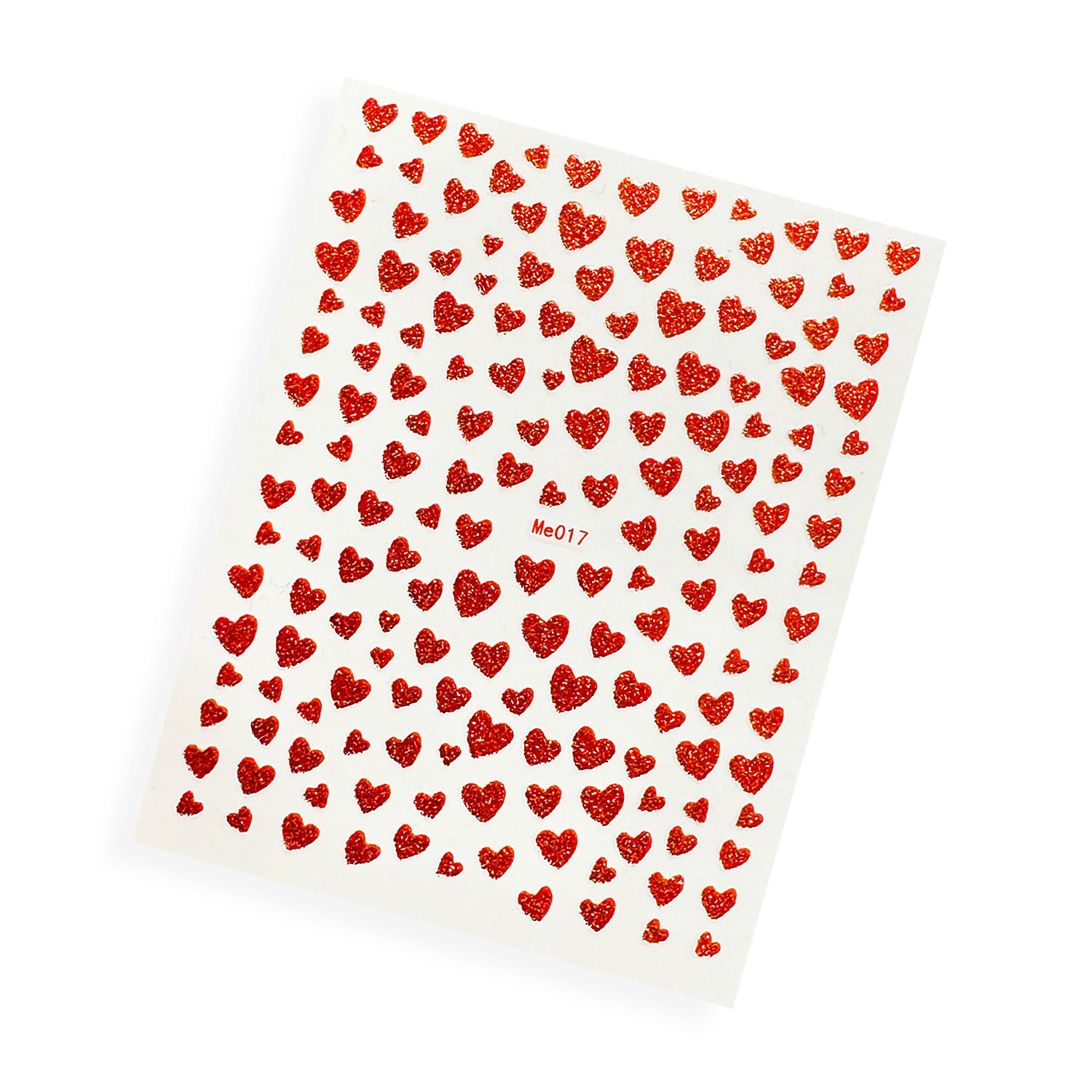 Nail Art Stickers Heart with Glitter Powder 19450