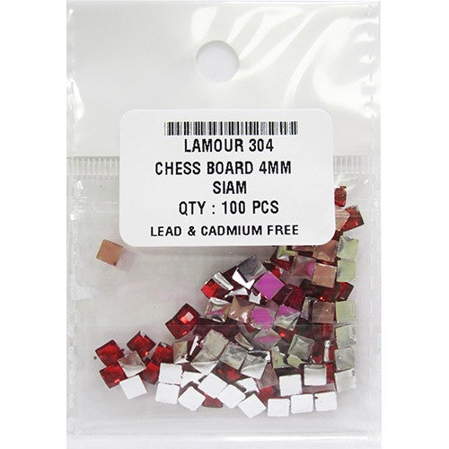 Lamour Chess Board 4mm Siam, 100pcs #304