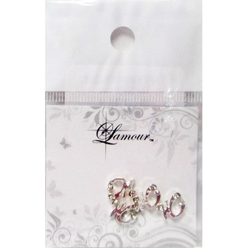 Lamour 3D Letter M W/Rhinestone, 4pcs #628