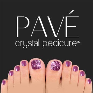Pave Crystal Pedicure Mini Kit, 8pcs - Amethyst