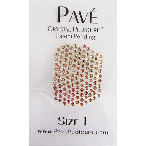 Pave Crystal Pedicure Mini Kit, 8pcs - Gold