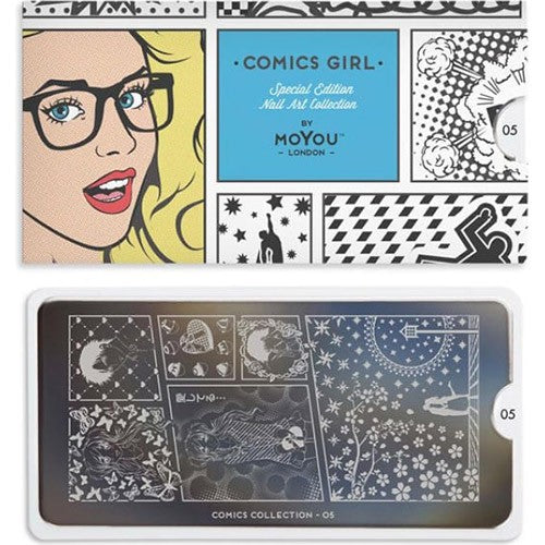MoYou Nail Art Plate Collection Comics Girl 05 #MPCOM05