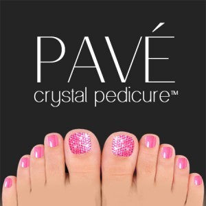 Pave Crystal Pedicure Mini Kit, 8pcs - Rose