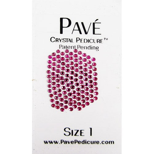 Pave Crystal Pedicure Mini Kit, 8pcs - Fuschia
