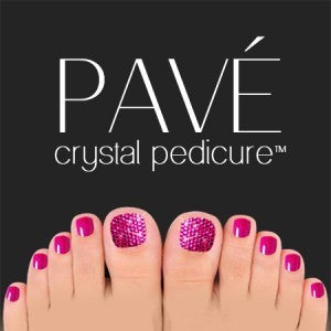 Pave Crystal Pedicure Mini Kit, 8pcs - Fuschia
