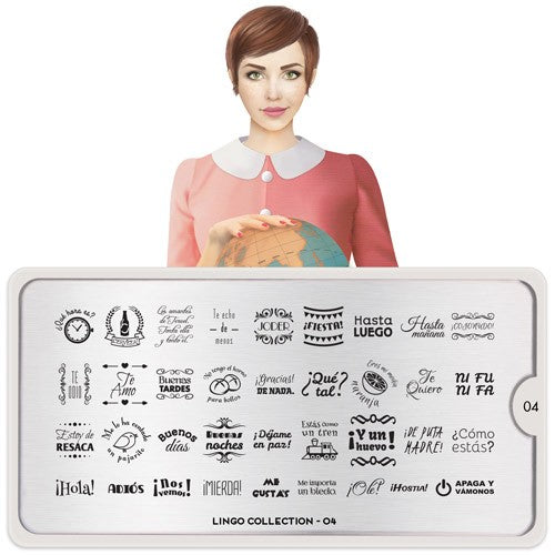MoYou Nail Art Plate Collection Lingo 04 #MPLIN04