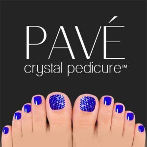 Pave Crystal Pedicure Mini Kit, 8pcs - Sapphire