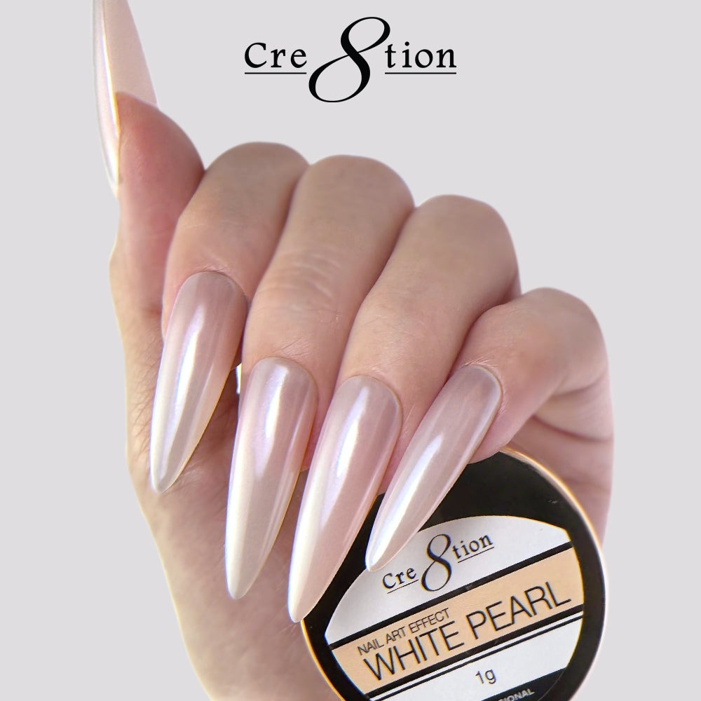 Cre8tion Nail Art Effect 1g White Pearl 1101-0711 / 00221
