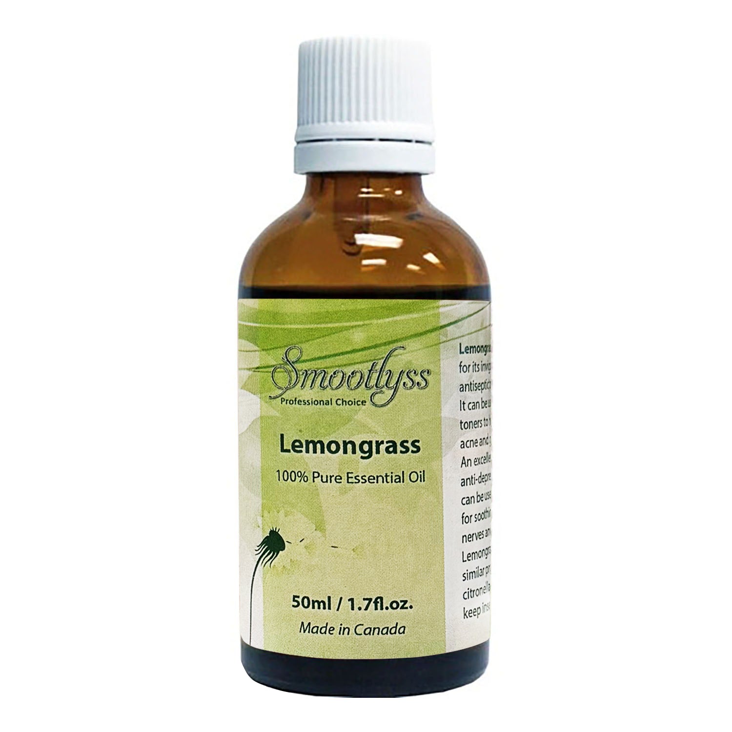 Smootlyss Lemongrass Essential Oil 50ml Made In Canada 00162