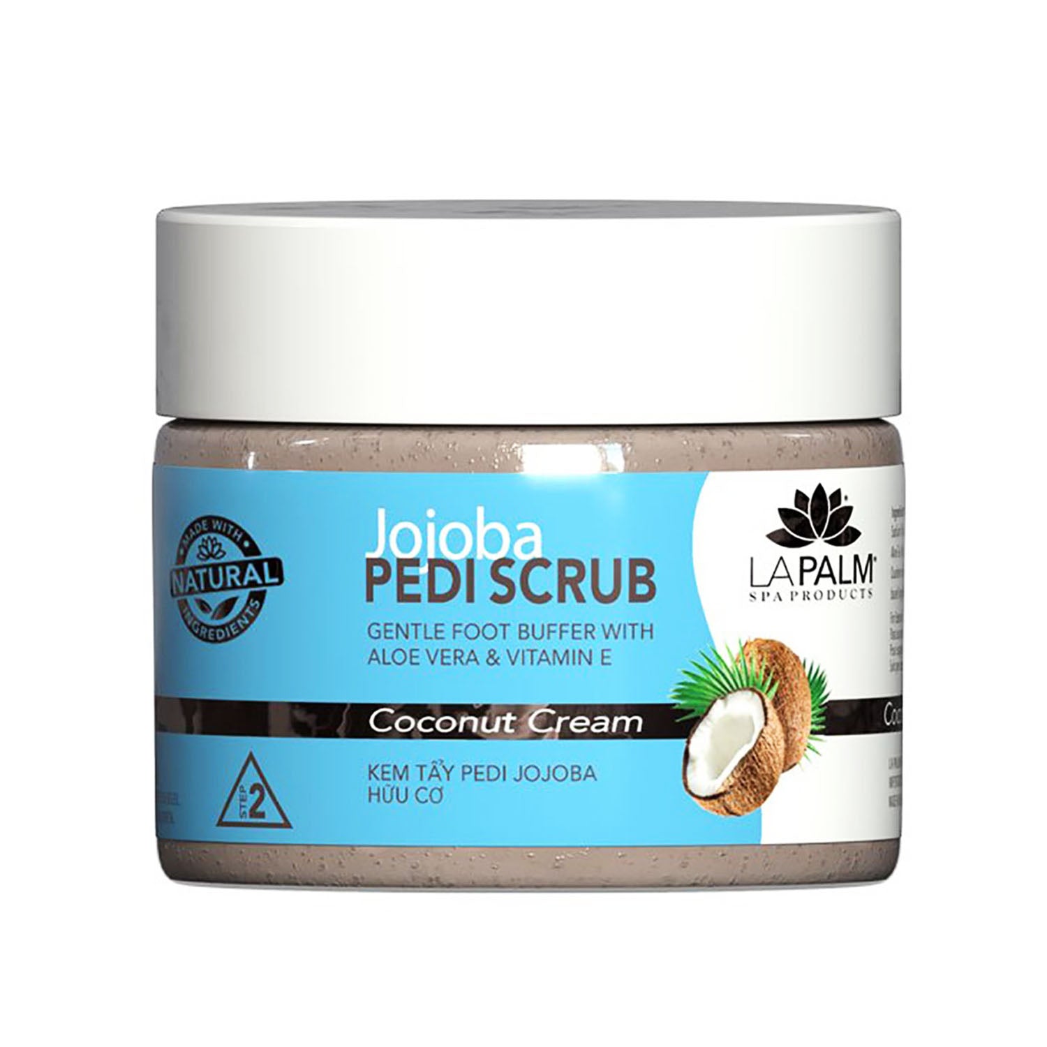 La Palm Jojoba Pedi Scrub 12 oz - Coconut Cream LP142/02575