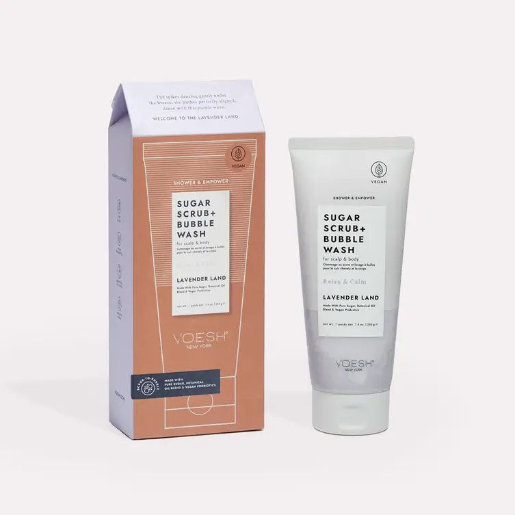 Voesh Shower & Empower Sugar Scrub + Bubble Wash Lavender La
