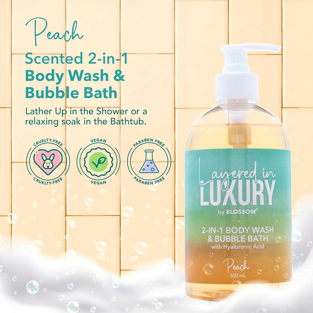 Blossom 2-IN-1 Body Wash & Bubble Bath 500 ml - Peach 90431