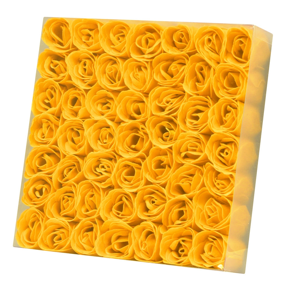 KM Nail Flower Soap Yellow (49 Roses/Box) 49007