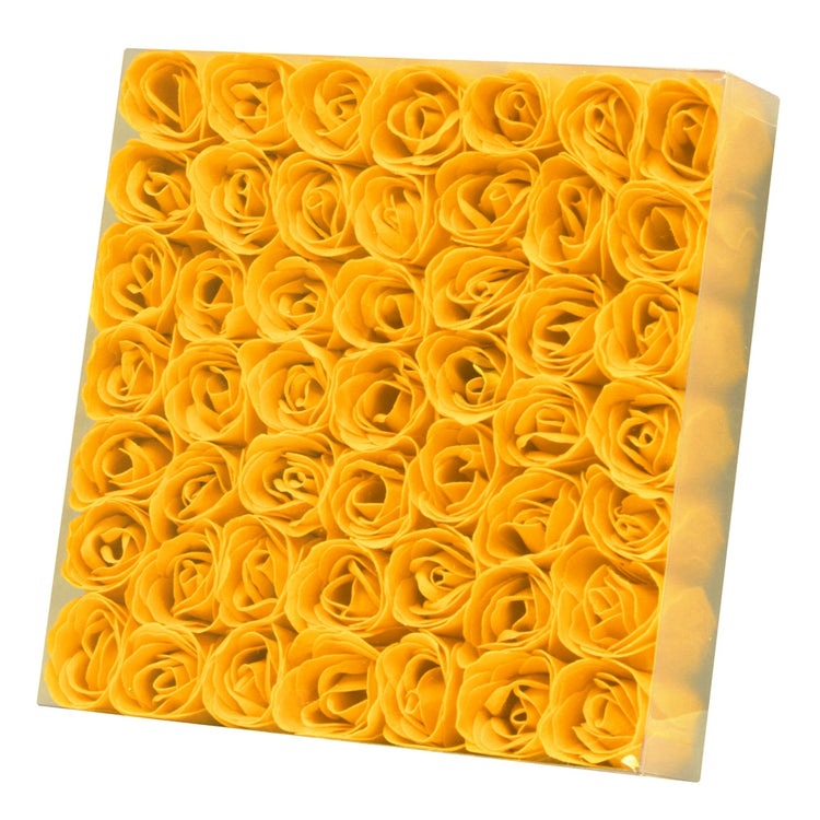 KM Nail Flower Soap Yellow (49 Roses/Box) 49007
