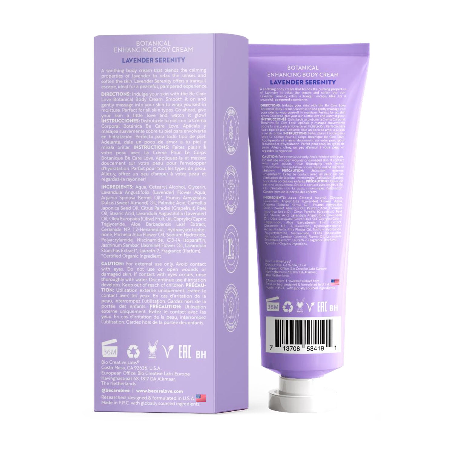 BCL SPA Botaniacal Hand & Body Cream 3 oz Lavender Serenity