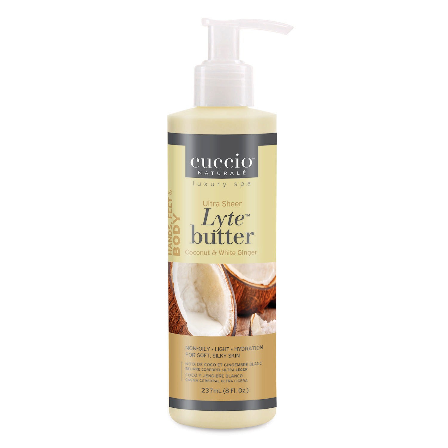 Cuccio Lyte Butter 8 oz - Coconut & White Ginger 3284