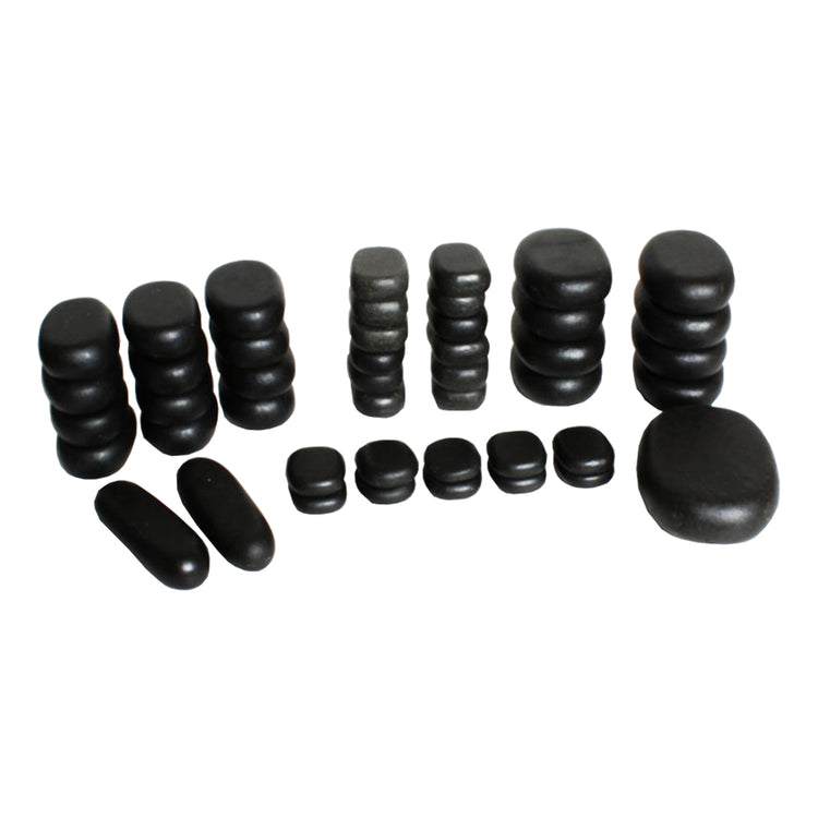 Berkeley Polished Black Massage Stone 45PC Set MS145BK