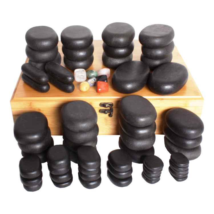 Berkeley Polished Black Massage Stone 64PC Set MS164BK