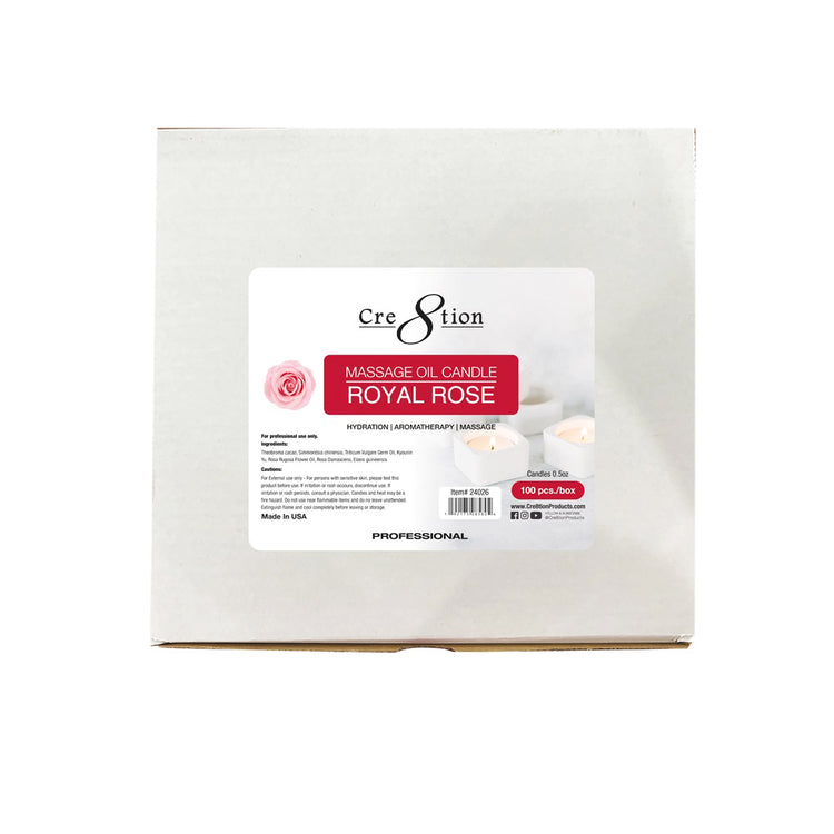 Cre8tion Massage Oil Candles 0.5oz 100pcs - Royal Rose 24026