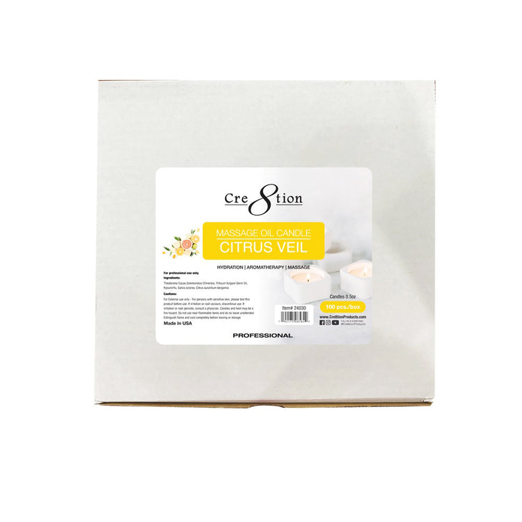 Cre8tion Massage Oil Candles 0.5oz 100pcs Citrus Veil 24030