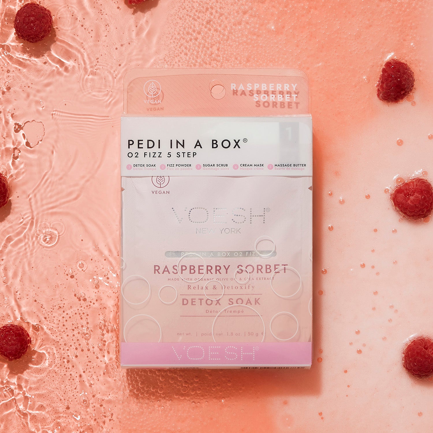 Voesh Pedi In A Box O2 Fizz 5 Step RaspberrySorbet VPC508RBS