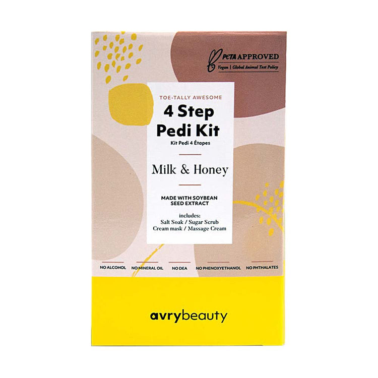 AvryBeauty 4 Step Spa Pedi Kit Milk & Honey AB115MKHN 05069