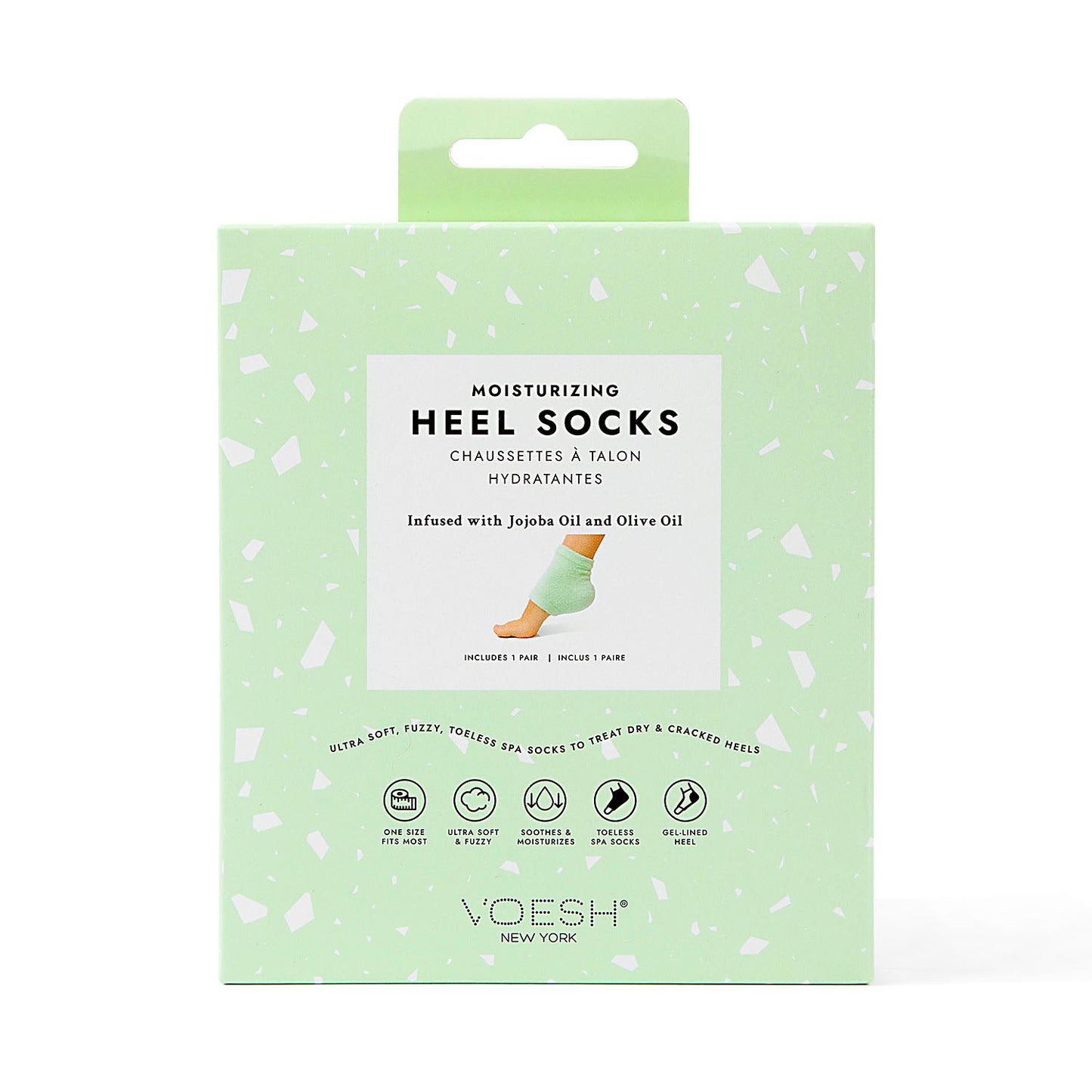 Voesh Microfiber Moisturizing Heel Socks VFS003MNT 06925