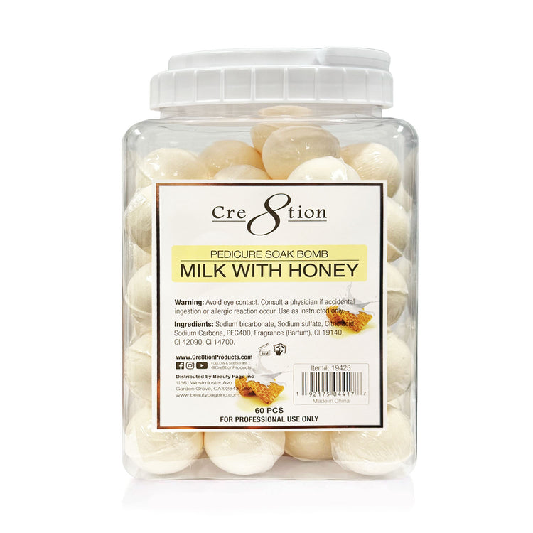 Cre8tion Pedicure Soak Bomb 60 pcs - Milk With Honey 19425
