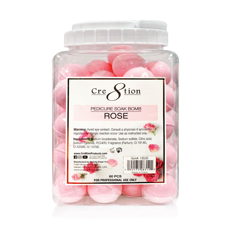 Cre8tion Pedicure Soak Bomb 60 pcs - Rose 19530