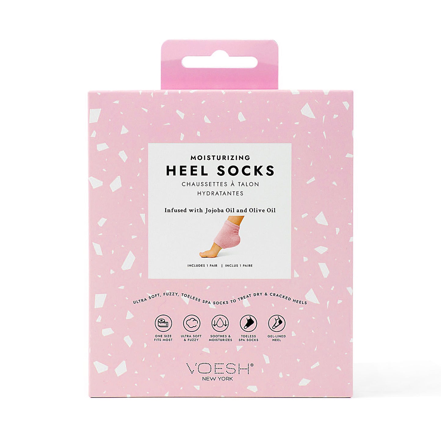 Voesh Microfiber Moisturizing Heel Socks Pink VFS003PNK06925