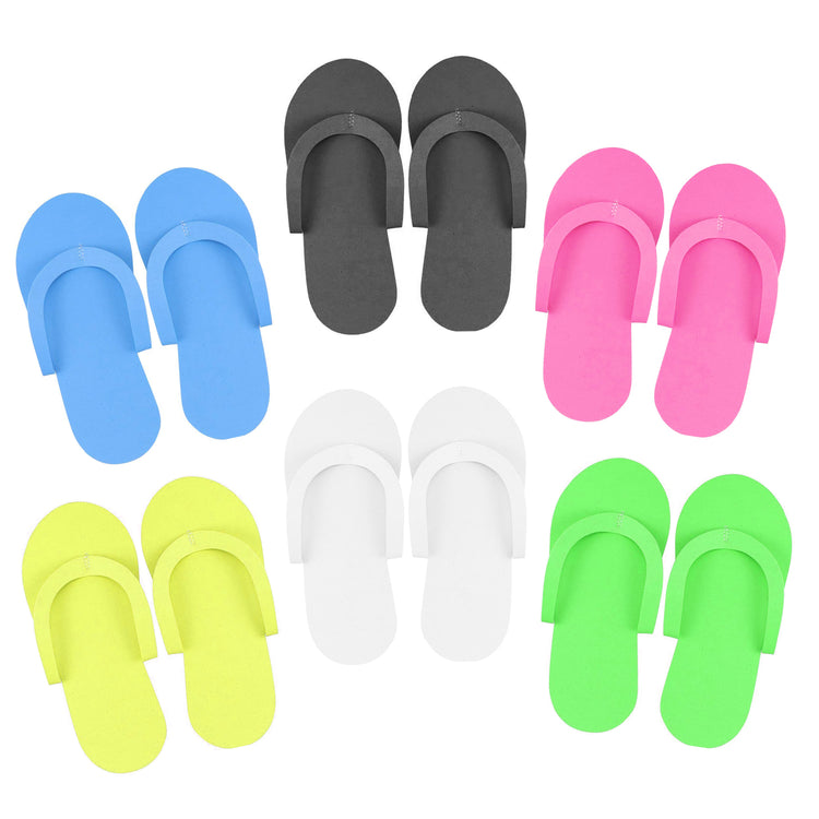 CarePro Disposable Foam Thong Slippers12pairs Mix 26430
