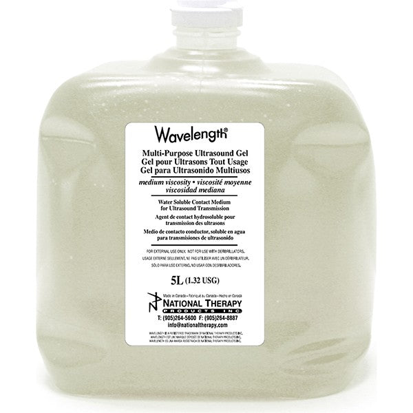 Wavelength Clear Ultrasound Gel Medium Viscosity 5L NTPC500X