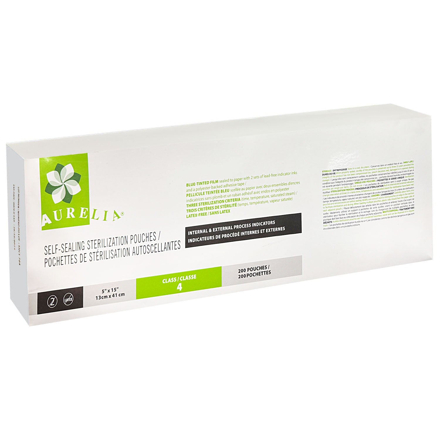 Aurelia Self-Sealing Sterilization Pouches 5"x15"200PK 51500