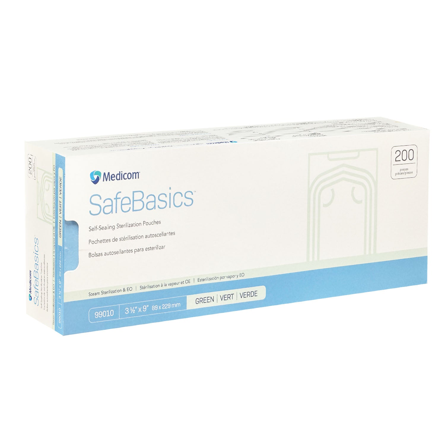 Medicom SafeBasic Sterilization Pouches 3.5"x9" 99010