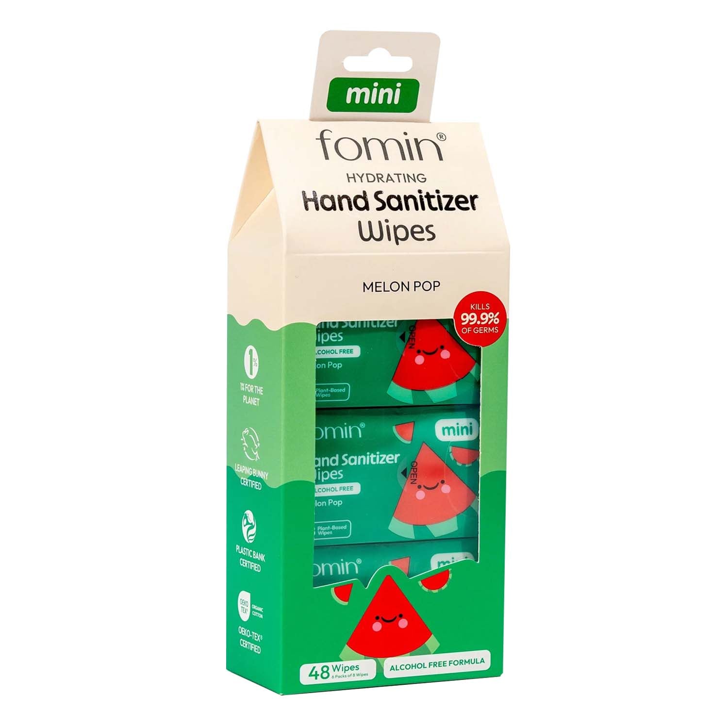 Fomin Hydrating Hand Sanitizer Wipes Melon Pop 26947