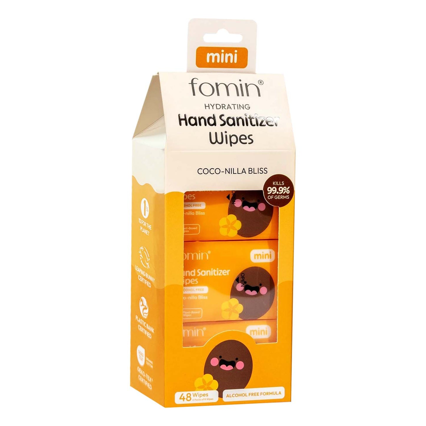 Fomin Hydrating Hand Sanitizer Wipes Coco-Nilla Bliss 96094