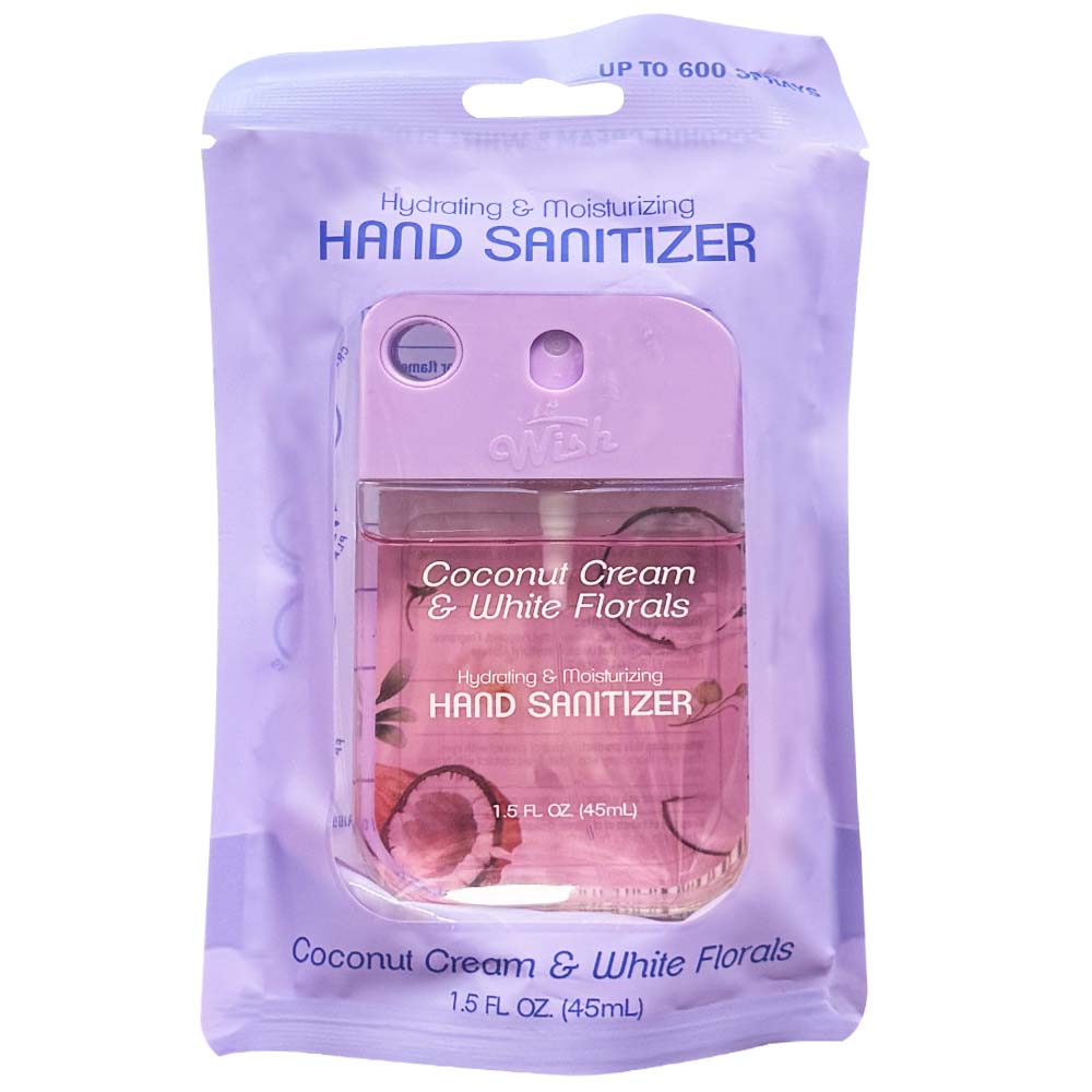 Wish Liquid Hand Sanitizer Spray 1.5oz Coconut Cream 60386