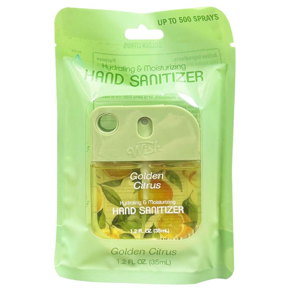 Wish Liquid Hand Sanitizer Spray 1.2oz Golden Citrus 60382