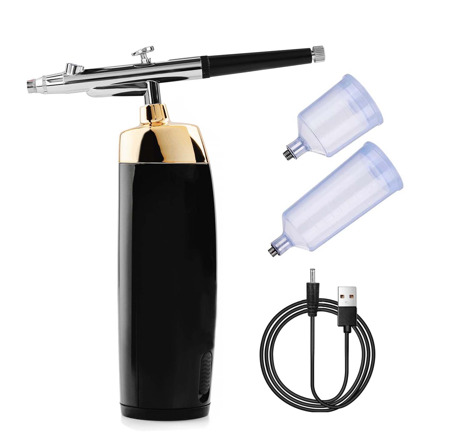 Portable High Pressure Dual-Action Airbrush Kit Black 10023
