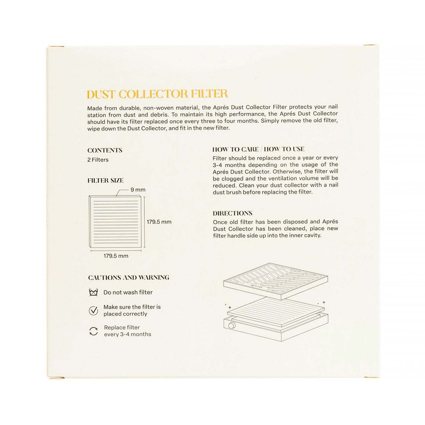 Apres Dust Collector Filter Pack 2 AP-TOOL-FR 18763