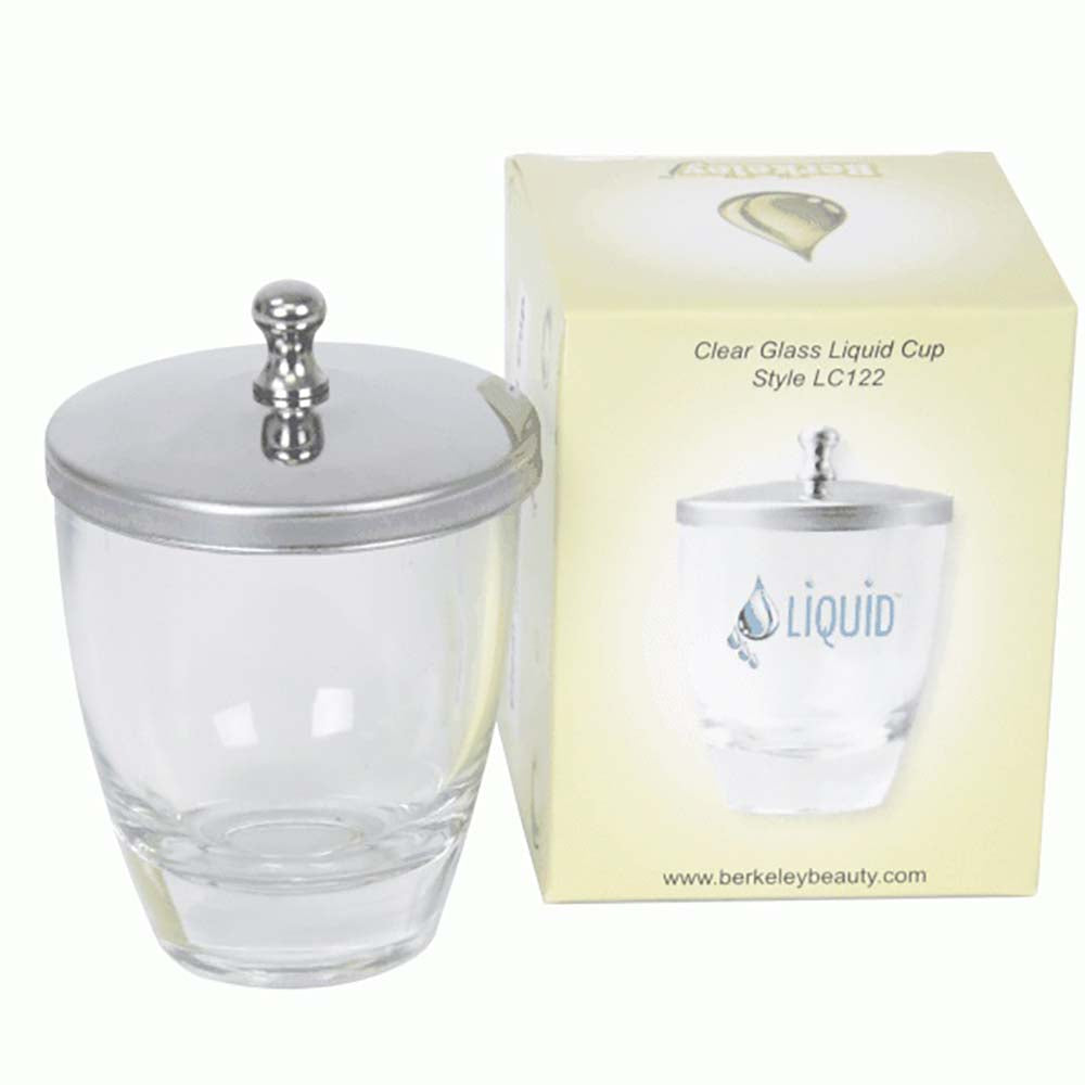 Berkeley Clear Glass Liquid Cup W/Stainless Steel Lid LC122