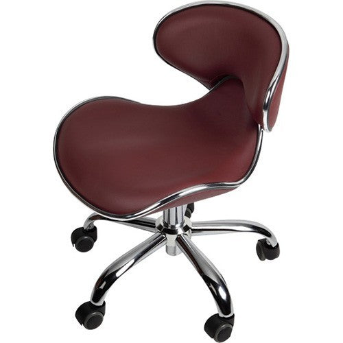 J&A Euro Pedi/Mani Stool - Burgundy High Piston