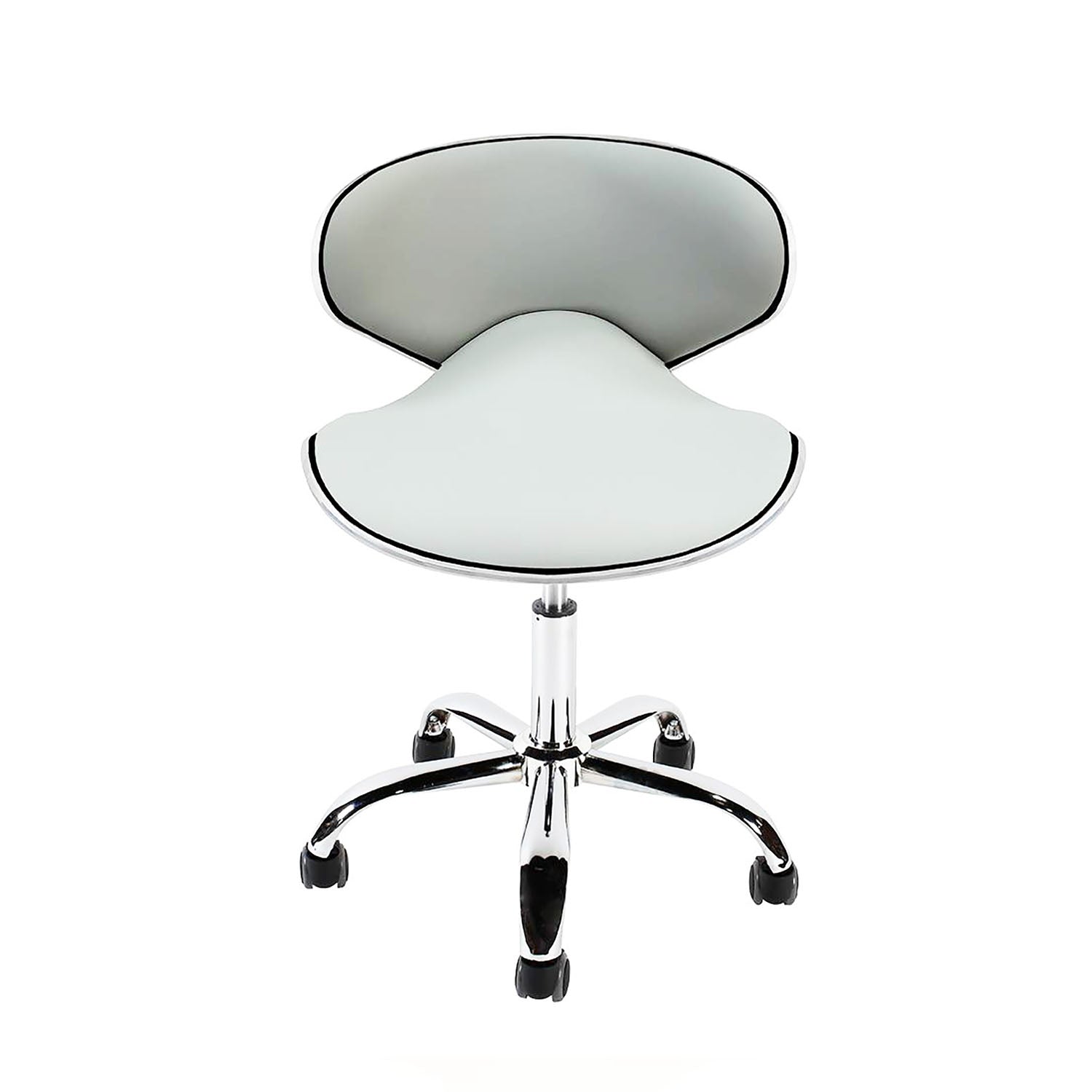 J&A Euro Pedi/Mani Stool - White - High Piston